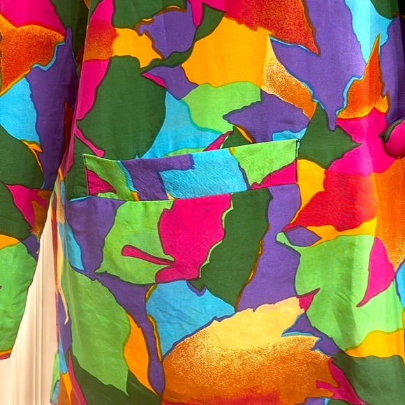 Colourful vintage CAROLHORN 100% silk jacket - Picture 2 of 9